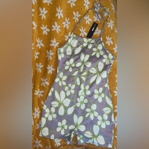 M Hawaiian Hottie Romper (Lavender) Fashion Nova